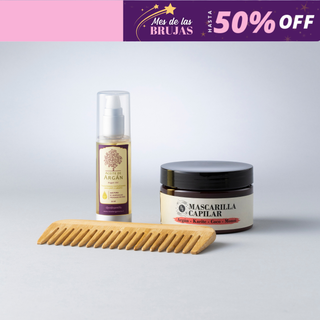 Pack Humectación Capilar: Aceite de Argán + Mascarilla Capilar + Peineta de REGALO