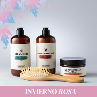 Pack Capilar: Shampoo + Acondicionador + Mascarilla Capilar + Cepillo de madera de REGALO