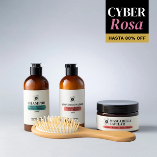 Pack Capilar: Shampoo + Acondicionador + Mascarilla Capilar + Cepillo de madera de REGALO