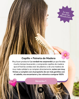 Cepillo + Peineta de Madera