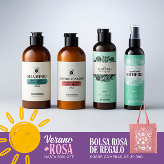 Pack Anticaspa: Shampoo 250ml + Acondicionador 250ml + Gel Aloe Vera 200ml + Agua De Romero 120ml