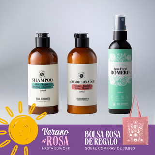 Básicos Anticaída + Acondicionador: Shampoo Anticaída + Agua de Romero + Acondicionador