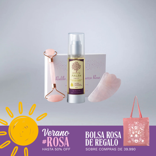 Pack Rodillo facial + Gua - Sha + Aceite de Argán 100% puro