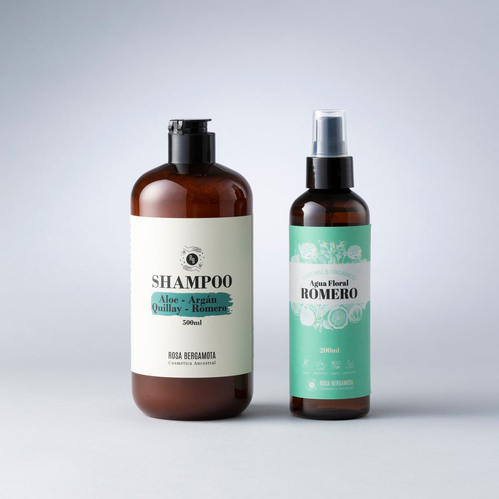 Básicos Anticaída Grande: Shampoo Anticaída 500ml + Agua de Romero 200ml