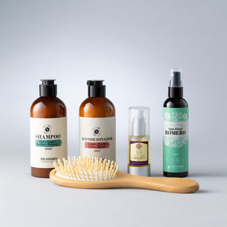 Pack Anticaída: Shampoo + Acondicionador + Aceite de Argán + Agua de Romero + Cepillo de madera de REGALO