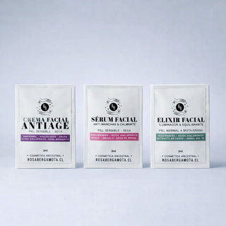 Prueba nuestra Línea Antiage: Sachets 3ml Elixir + Serum + Crema Facial