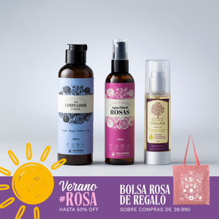 Pack Rutina Facial Básica: Gel Limpiador + Agua de Rosas + Aceite de Argán