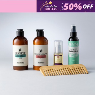 Pack Anticaída: Shampoo + Acondicionador + Aceite de Argán + Agua de Romero + Peineta de madera de REGALO