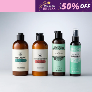 Pack Anticaspa: Shampoo 250ml + Acondicionador 250ml + Gel Aloe Vera 200ml + Agua De Romero 120ml