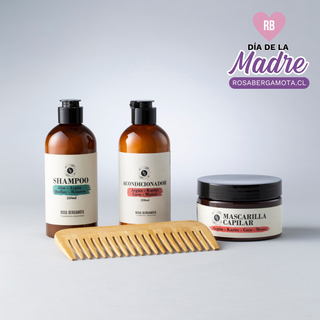Pack Capilar: Shampoo + Acondicionador + Mascarilla Capilar + Peineta o Cepillo de madera de REGALO