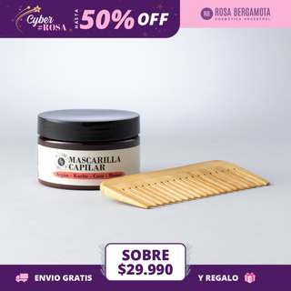 Mascarilla Capilar Ultra Humectante + REGALO Peineta o Cepillo de Madera
