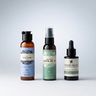 Rutina Piel Grasa: Gel Limpiador 100ml + Agua Árbol del té 60ml + Elixir Facial